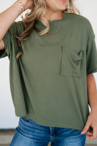 Simple Matter Pocket Front Tee - Olive