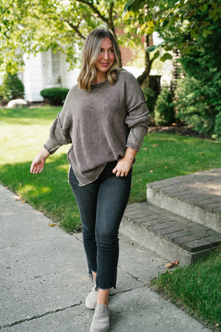 Ready to Go Knit Sweater - Dark Brown