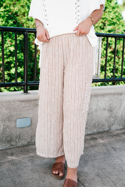 Stroll Along Striped Wide Leg Pants