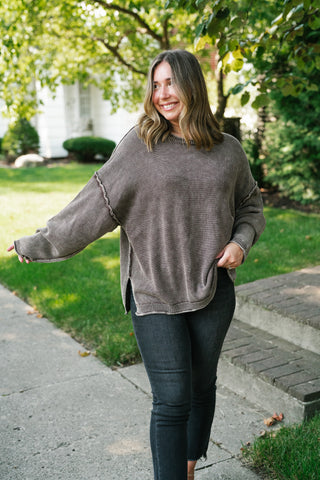 Ready to Go Knit Sweater - Dark Brown