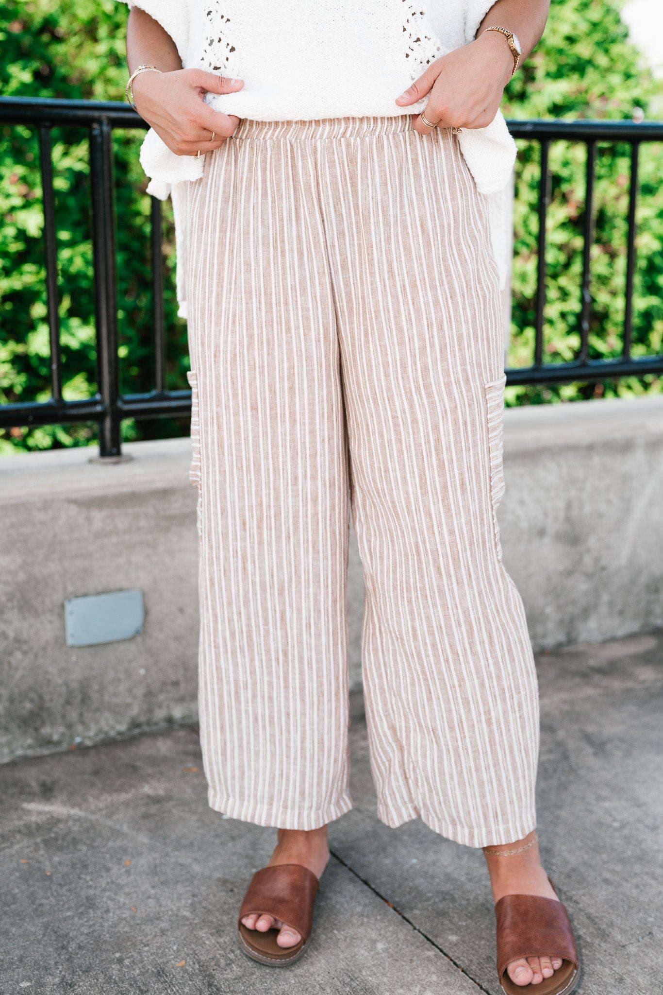 Stroll Along Striped Wide Leg Pants
