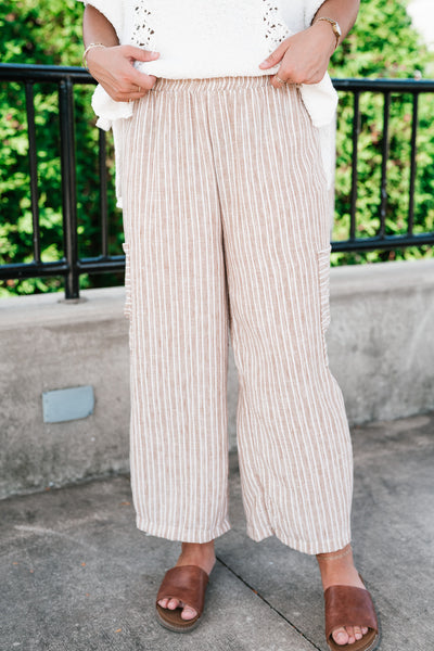 Stroll Along Striped Wide Leg Pants