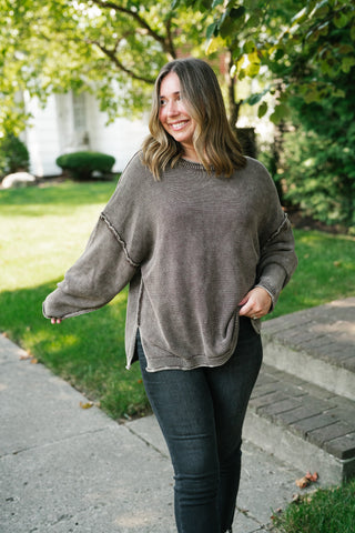 Ready to Go Knit Sweater - Dark Brown