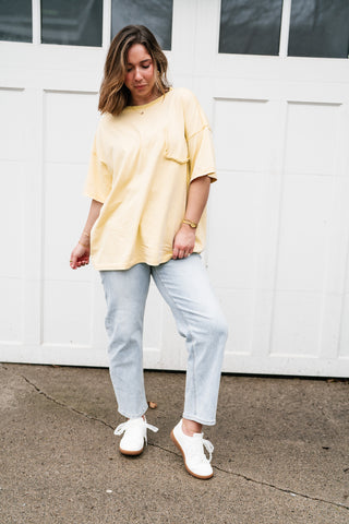 Forever Favorite Vintage Pocket Tee - Butter Yellow