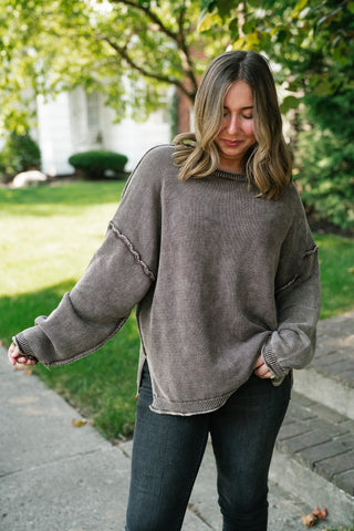 Ready to Go Knit Sweater - Dark Brown