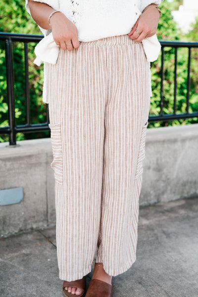 Stroll Along Striped Wide Leg Pants