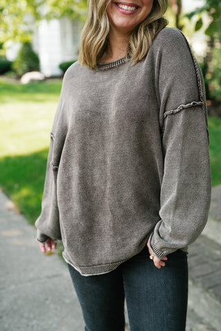 Ready to Go Knit Sweater - Dark Brown