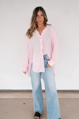 Lela Button down- Pink