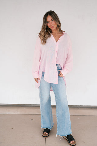 Lela Button down- Pink