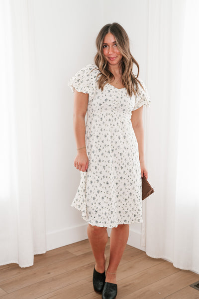 Forget Me Not Balloon Sleeve Dress