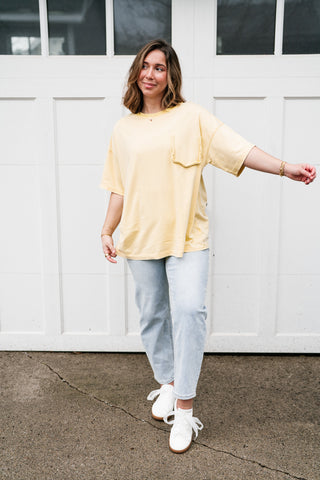 Forever Favorite Vintage Pocket Tee - Butter Yellow