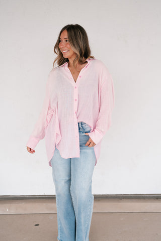 Lela Button down- Pink