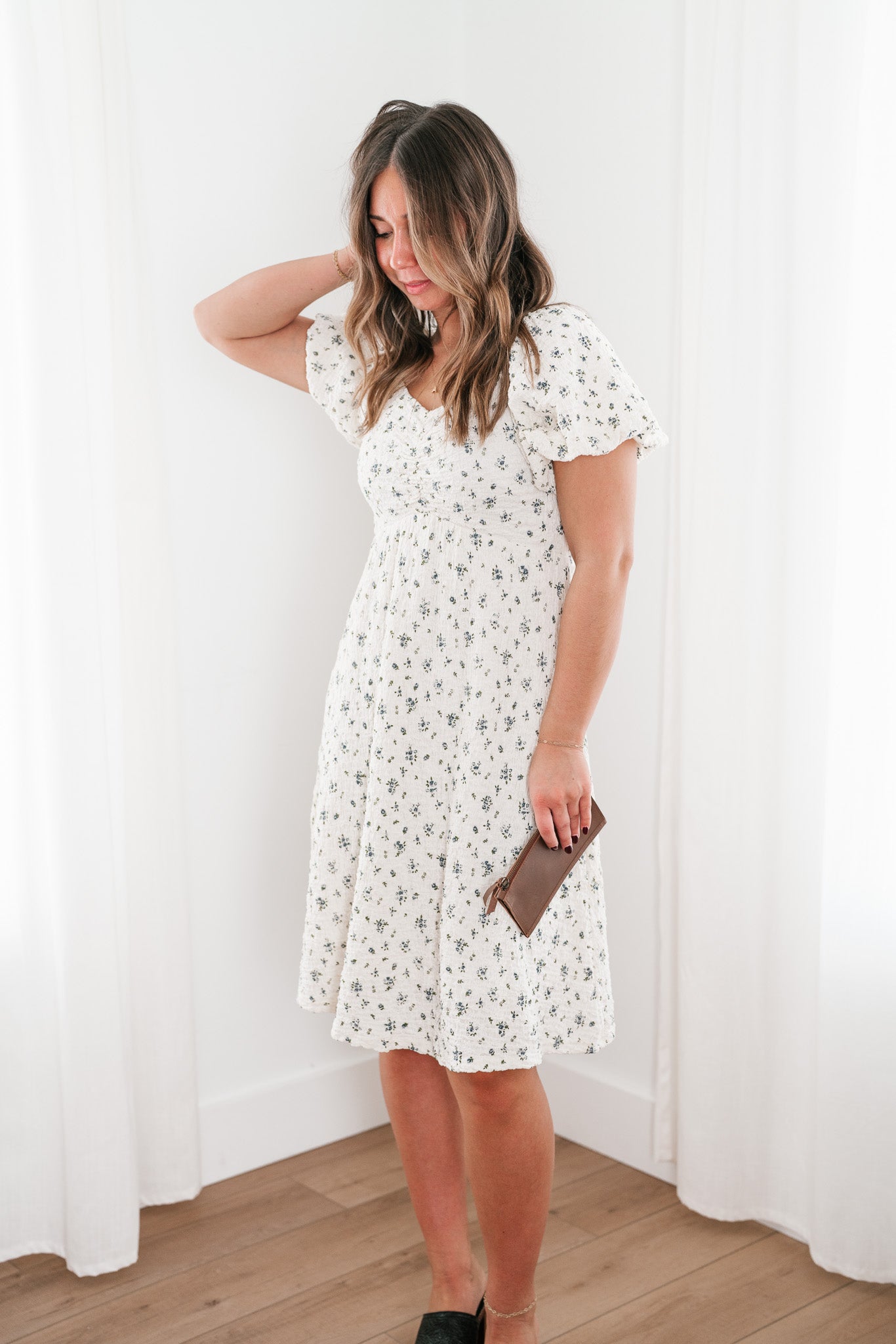 Forget Me Not Balloon Sleeve Dress