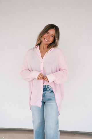 Lela Button down- Pink