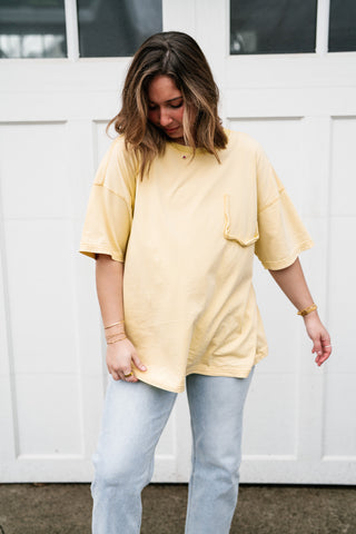 Forever Favorite Vintage Pocket Tee - Butter Yellow