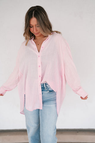 Lela Button down- Pink