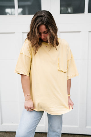 Forever Favorite Vintage Pocket Tee - Butter Yellow