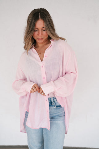Lela Button down- Pink