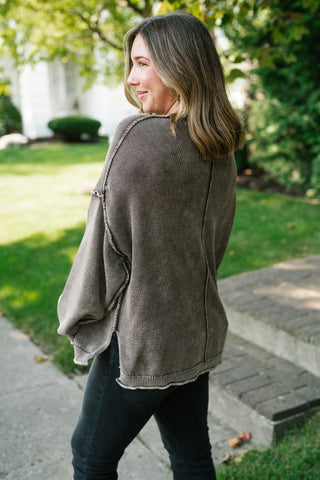 Ready to Go Knit Sweater - Dark Brown