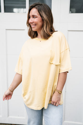 Forever Favorite Vintage Pocket Tee - Butter Yellow