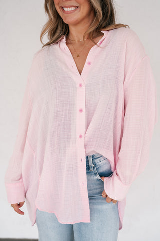 Lela Button down- Pink