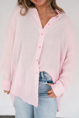 Lela Button down- Pink