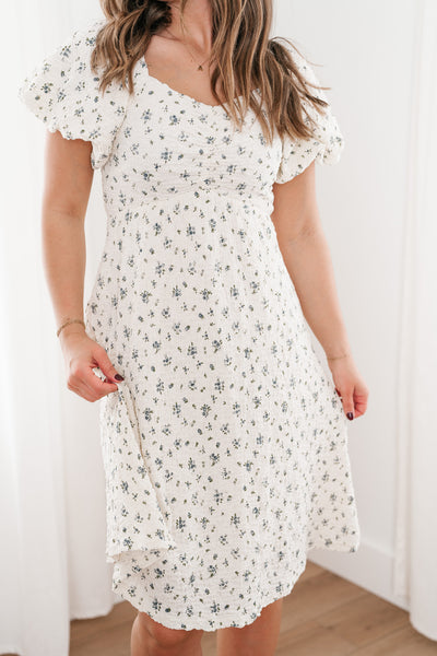 Forget Me Not Balloon Sleeve Dress