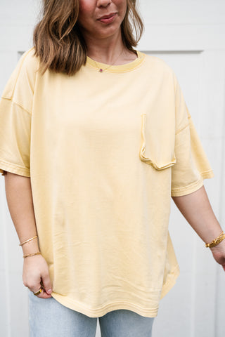 Forever Favorite Vintage Pocket Tee - Butter Yellow