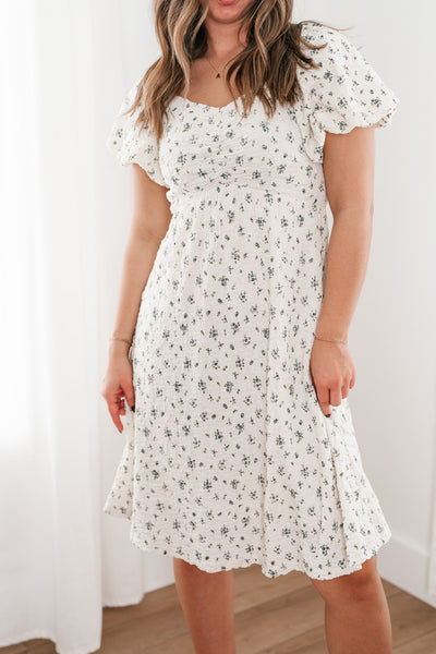 Forget Me Not Balloon Sleeve Dress