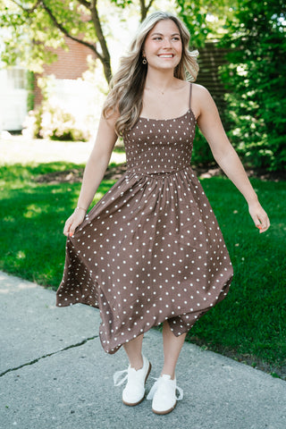 basque waist midi dress Plaid Sleeveless Fabric composition Countryside Stripe Basque Waist Dress
