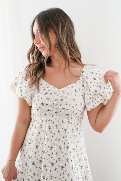 Forget Me Not Balloon Sleeve Dress