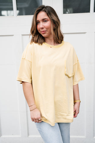 Forever Favorite Vintage Pocket Tee - Butter Yellow
