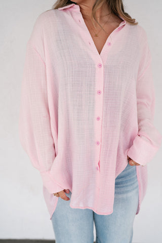 Lela Button down- Pink