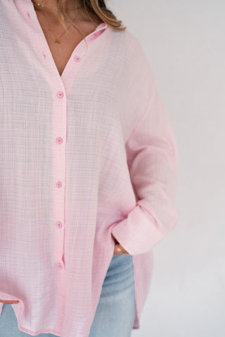 Lela Button down- Pink
