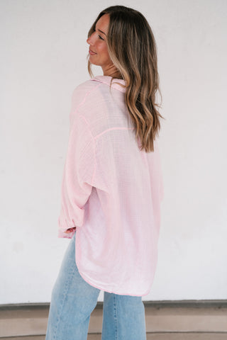 Lela Button down- Pink
