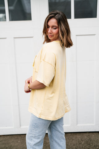 Forever Favorite Vintage Pocket Tee - Butter Yellow