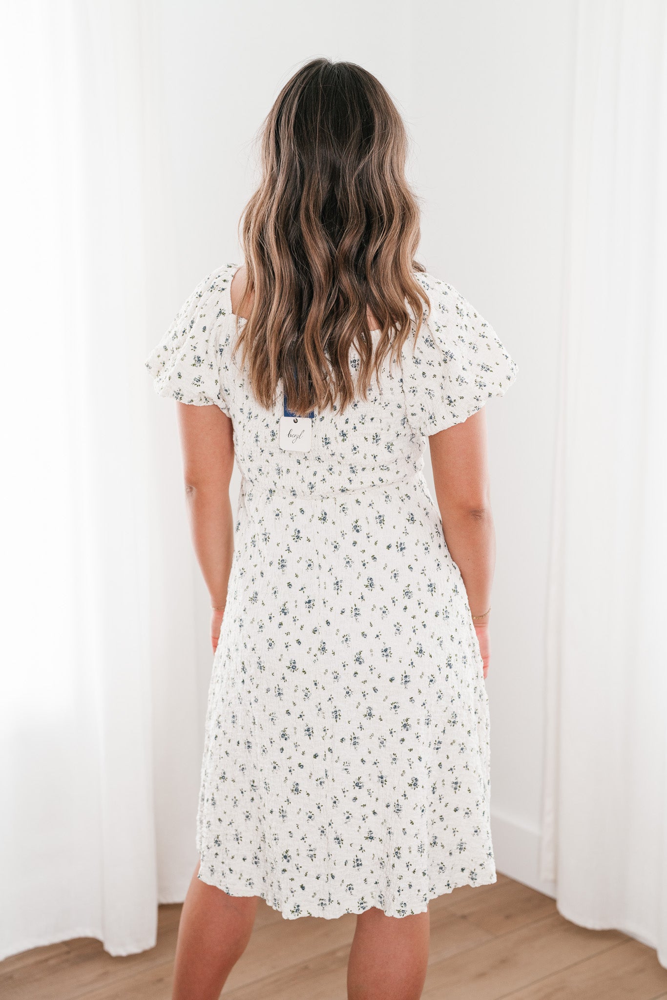 Forget Me Not Balloon Sleeve Dress