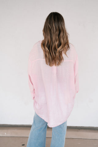 Lela Button down- Pink