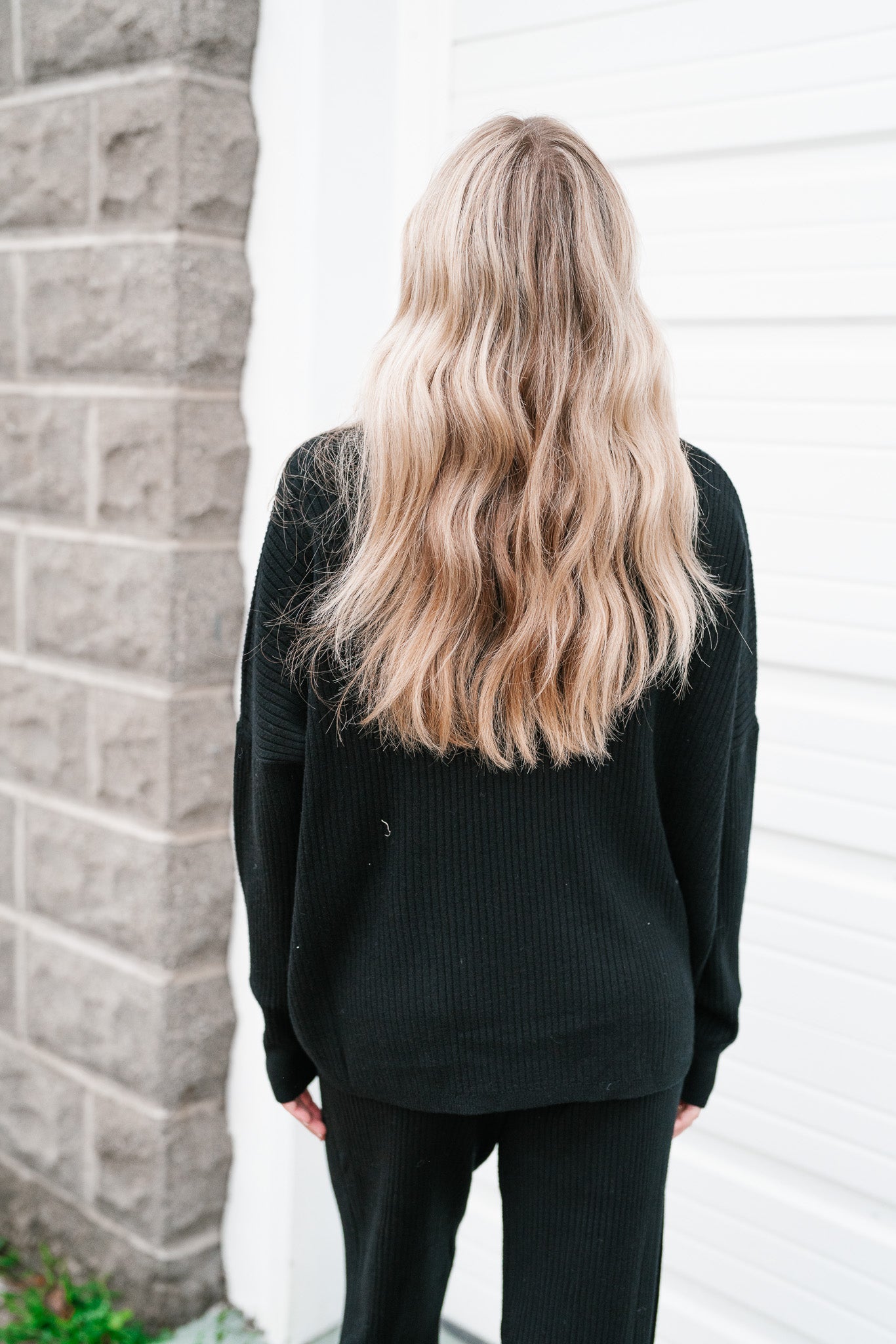 Imogen Ribbed Cozy Long Sleeve - Midnight Black