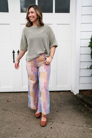 Subtle Simplicity Ribbed Knit Top - Olive