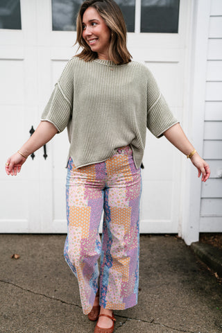 Subtle Simplicity Ribbed Knit Top - Olive