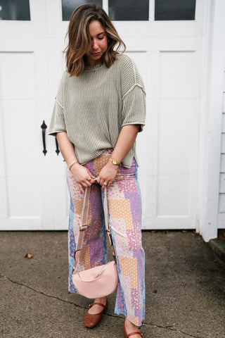 Subtle Simplicity Ribbed Knit Top - Olive