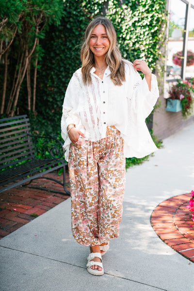 Lakelyn Lace Ivory Button Up Top