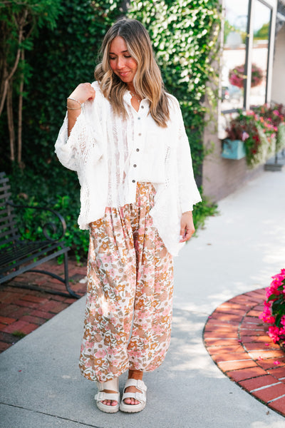 Lakelyn Lace Ivory Button Up Top