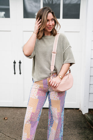 Subtle Simplicity Ribbed Knit Top - Olive