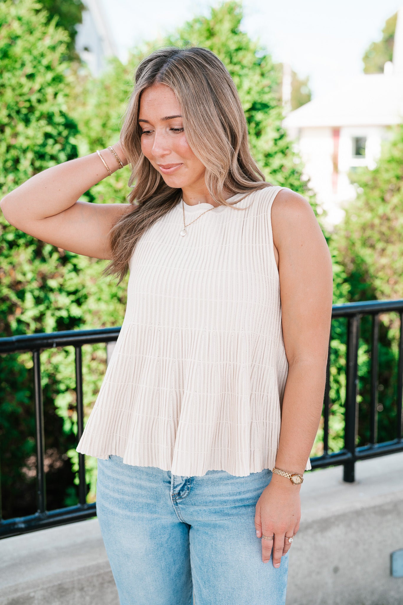 Fresh Start Knit Peplum Tank Top
