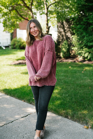 Ready to Go Knit Sweater - Soft Burgundy