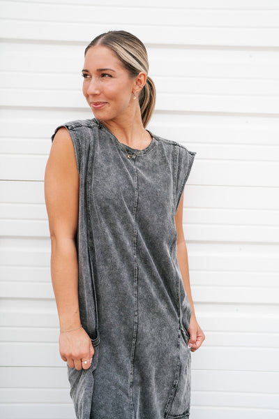 Mineral Wash Midi Dress