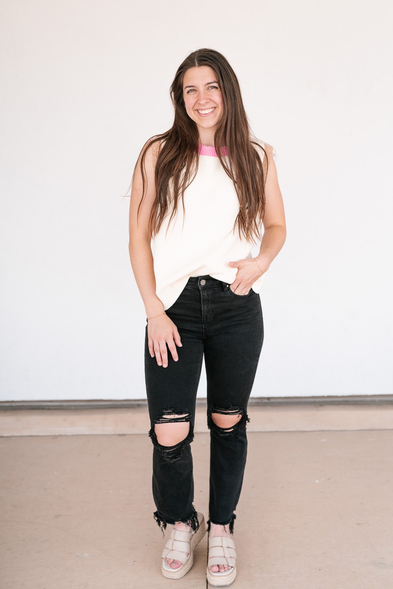 Dinner On The Dock Colorblock Knit Tank