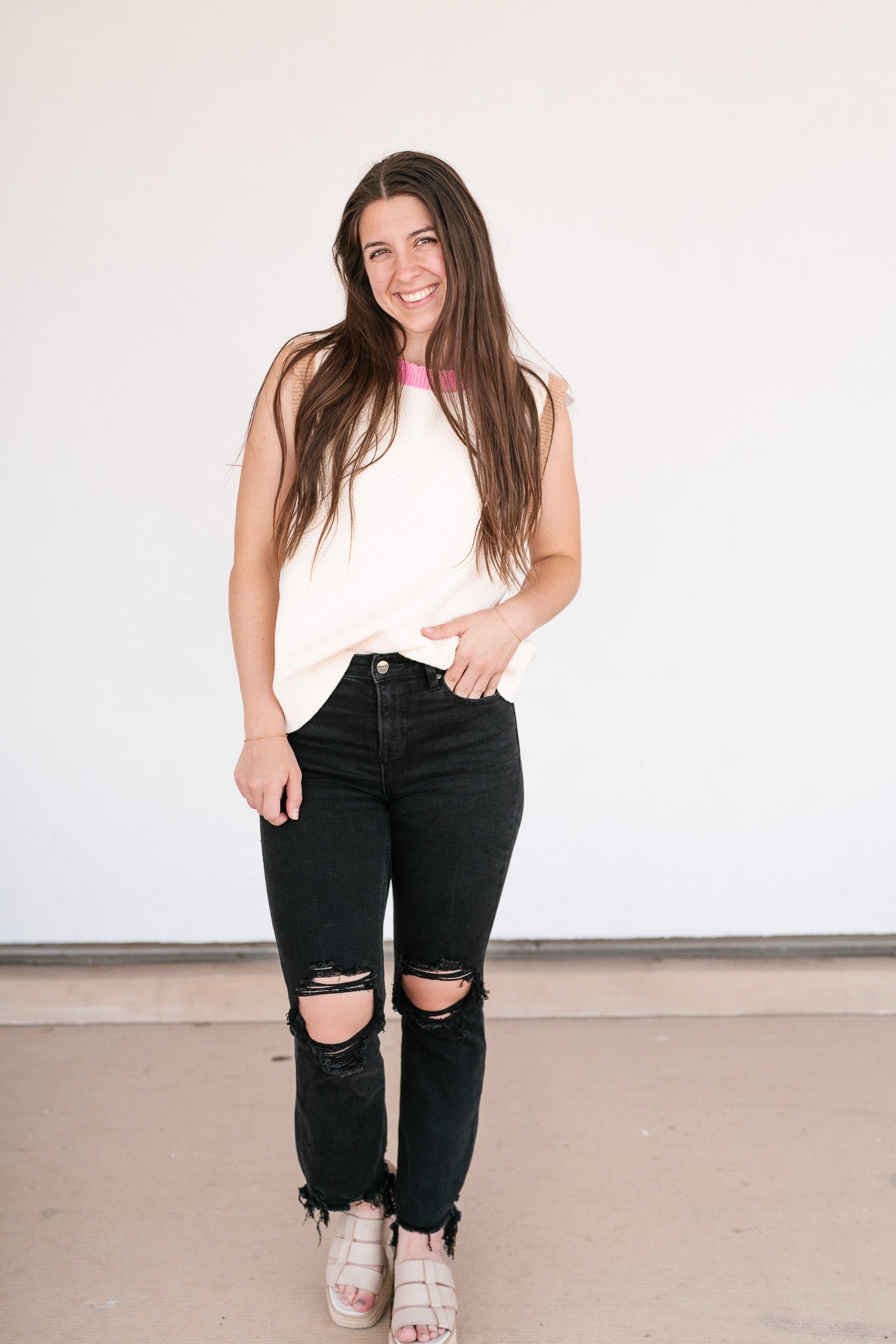 Dinner On The Dock Colorblock Knit Tank